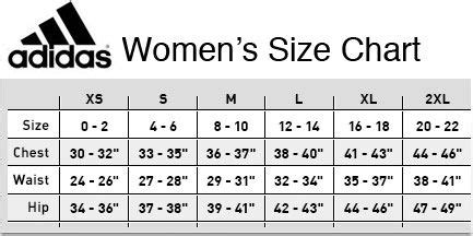 adidas size chart women.